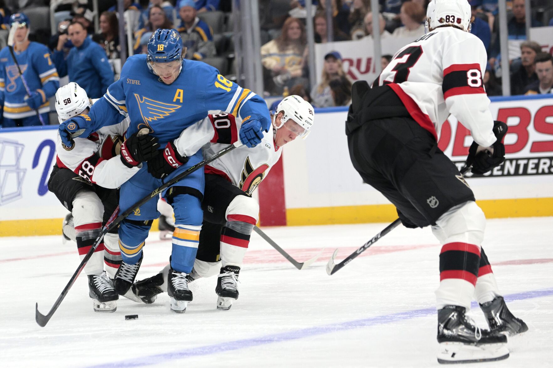 The ӣƵ Blues host the Ottawa Senators in a preseason game